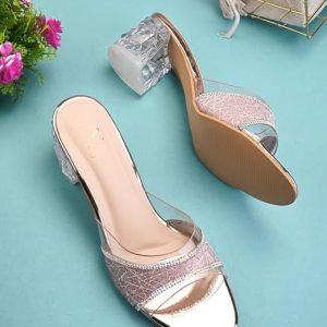 XE Looks Copper Women’s Fashion Sandals | Faux Leather Comfortable and Stylish Slip-On Heel | For Wedding Occasion 2.5 Inches Heel | For Women & Girls